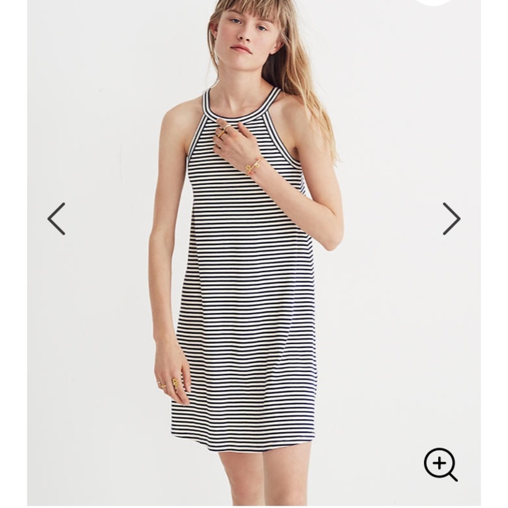 Madewell District Knit Dress Navy and Cream